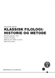 Klassisk filologi: Historie og metode ES25