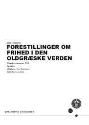 Forestillinger om Frihed i den Oldgræske Verden ES25